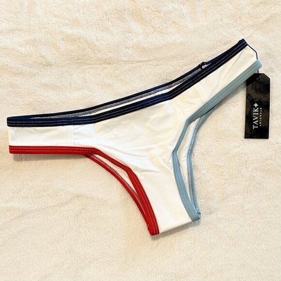 NWT Tavik Jayden Americana Color Blocked Moderate Coverage Bikini Bottom - XS - Picture 1 of 5